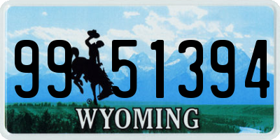 WY license plate 9951394
