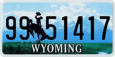 WY license plate 9951417