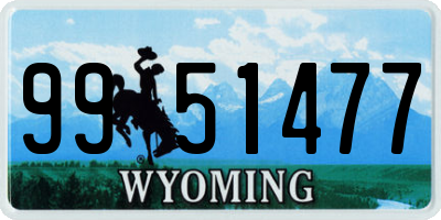 WY license plate 9951477