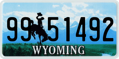 WY license plate 9951492