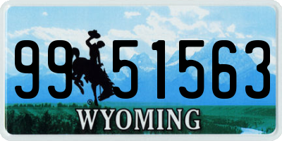 WY license plate 9951563