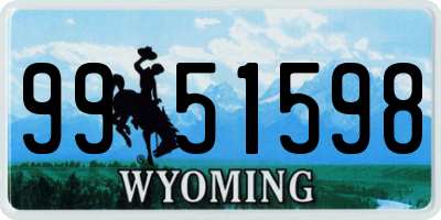 WY license plate 9951598