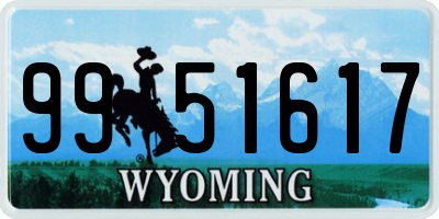 WY license plate 9951617