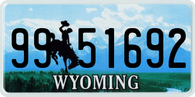WY license plate 9951692