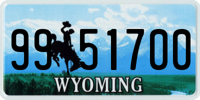 WY license plate 9951700