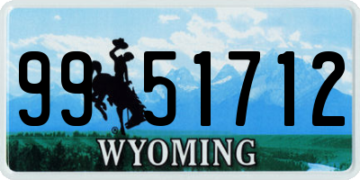 WY license plate 9951712