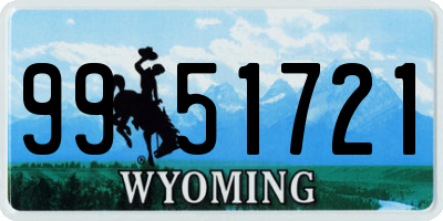 WY license plate 9951721