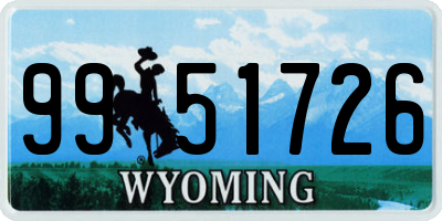 WY license plate 9951726