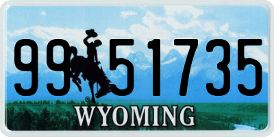 WY license plate 9951735