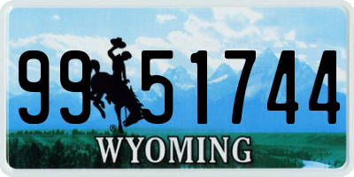 WY license plate 9951744