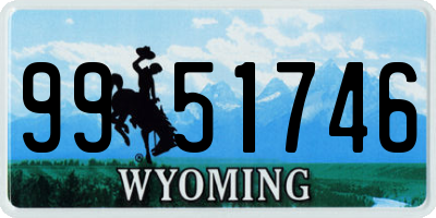 WY license plate 9951746