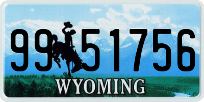 WY license plate 9951756