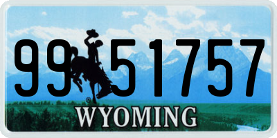 WY license plate 9951757