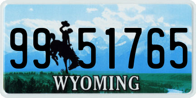 WY license plate 9951765