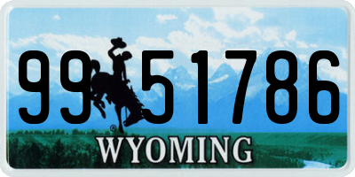 WY license plate 9951786