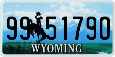 WY license plate 9951790