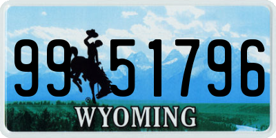 WY license plate 9951796
