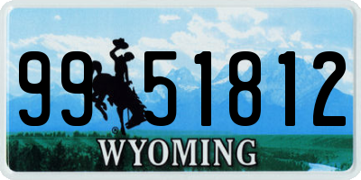 WY license plate 9951812