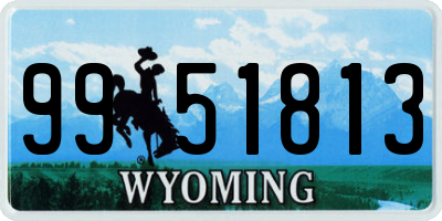 WY license plate 9951813