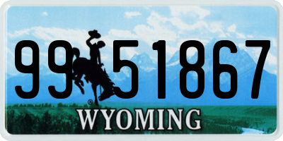 WY license plate 9951867
