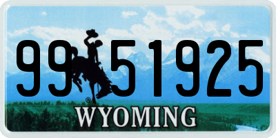 WY license plate 9951925