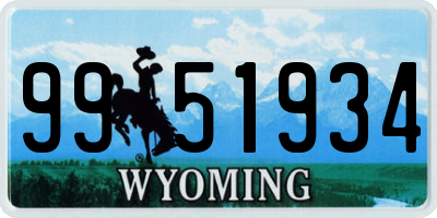 WY license plate 9951934
