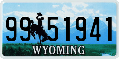 WY license plate 9951941