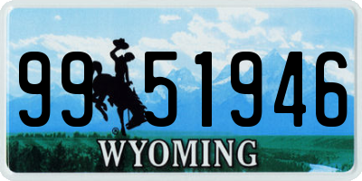 WY license plate 9951946