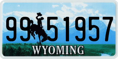 WY license plate 9951957