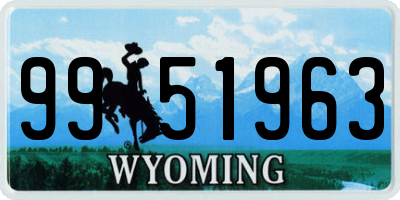 WY license plate 9951963