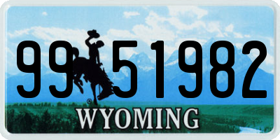 WY license plate 9951982