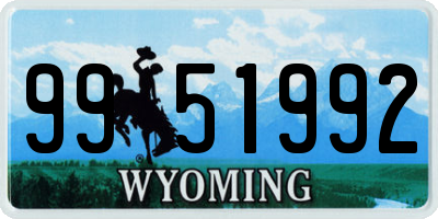 WY license plate 9951992