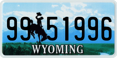 WY license plate 9951996