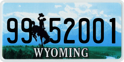 WY license plate 9952001