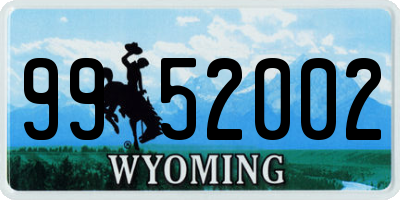 WY license plate 9952002