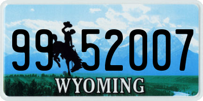 WY license plate 9952007
