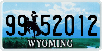 WY license plate 9952012