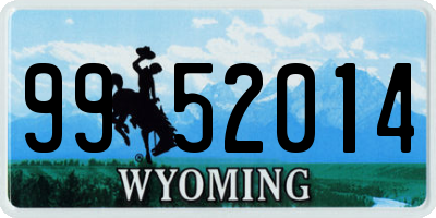 WY license plate 9952014
