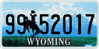 WY license plate 9952017