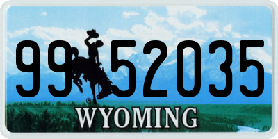 WY license plate 9952035