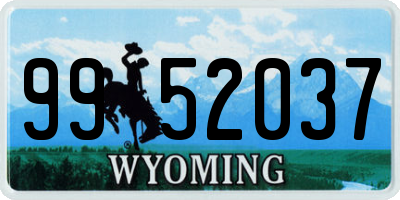 WY license plate 9952037