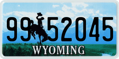 WY license plate 9952045