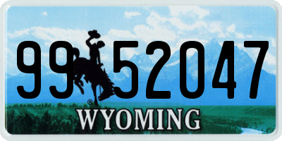 WY license plate 9952047