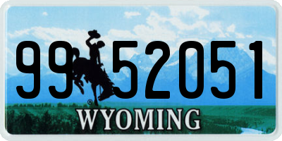 WY license plate 9952051