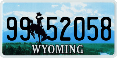 WY license plate 9952058