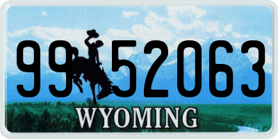 WY license plate 9952063