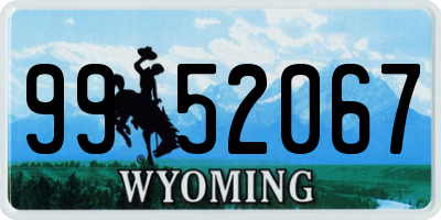 WY license plate 9952067
