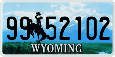 WY license plate 9952102