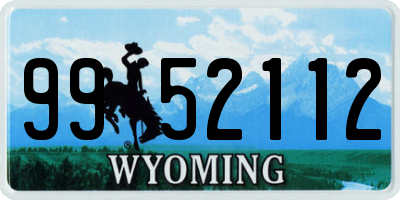 WY license plate 9952112