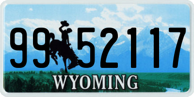 WY license plate 9952117